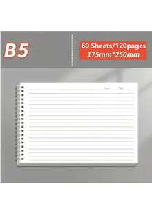 1 pièce Cahier spirale format B5, contenant 60 ou 120 pages, avec des pages transparentes épaisses et une reliure spirale horizontale, pratique pour tourner les pages, convient pour la prise de notes, la tenue d'un journal et l'écriture créative - B5 - Voir 4