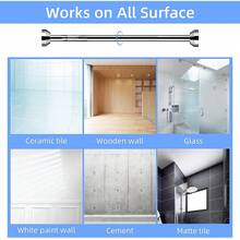 MCSWKEY Barra de Cortina Baño, Barra de Cortina de Ducha Extensible 60-100cm, 304 Acero Inoxidable de Antideslizante, Barra Telescópica Sin Taladrar, Extensible Varilla de Cortinas para Armario, Baño - 1 - Ver 6
