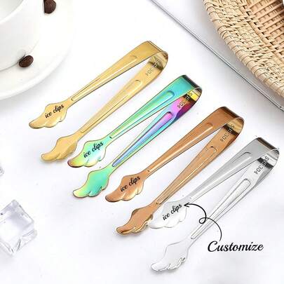 Customized Stainless Steel Food Tongs, Kitchen Bread Tongs, BBQ Tongs, Restaurant Buffet Pasta Tongs With Laser Engraving