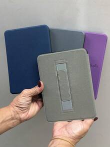 Textured Magnetic Protective Case With Strap For Kindle Paperwhite 12th Generation 7" - Bụi hồng - Xem 3