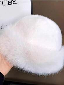 1pc Women Winter Furry Hat, European & Korean Style Warm Headwear, Solid Color Cute & Versatile, Thicker Design - Multicolor - View 23