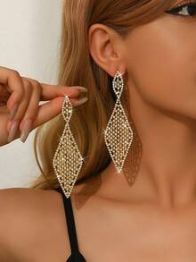 1 件奢华锆石蝴蝶女士耳夹，单流苏耳环，适合无耳洞耳朵，独特设计 - 銀色 - 查看 11