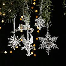 Christmas Transparent Acrylic Crystal Snowflake Christmas Tree Pendant Decorations/New Year Decor Ornament