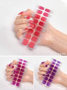 48/96/128/192片装多巴胺美甲贴纸套装，包含粉色、黑色、白色、红色、蓝色、绿色等多种颜色，闪光美甲贴纸，DIY全套美甲贴纸，按压式美甲贴纸，渐变闪光美甲贴纸，持久耐用，适合日常、圣诞节、新年、派对等场合，快速轻松地打造美丽惊艳的美甲造型。（注意：本产品不适用于UV固化） - 彩色 - 查看 35