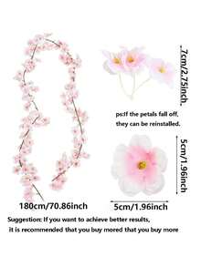 6 piezas de 1.8m de largo Guirnalda de flores de cerezo artificial para decoración del hogar, habitación, boda y fiesta en primavera