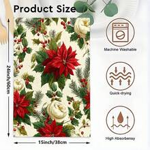 1 zestaw/2 szt./100 szt. Ręczniki kuchenne i ściereczki kuchenne z nadrukiem w kolorze Wintergreen, odpowiednie do dekoracji wnętrz w restauracjach, kuchniach, łazienkach, jako dekoracja imprezowa, prezent na festiwal, a także jako prezent świąteczny