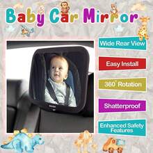 RAVIAN Baby Car Mirror For Back Seat Safest Newborn Essentials With Rear View, Shatterproof, Adjustable To See Rear Facing For Infants, Kids And Pets - A - View 3