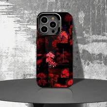 Funda de Teléfono  Red Spider Lily para iPhone 17 16 15 14 13 12 11 Ais/Pro/Max/Plus Cubierta Negra Mate a Prueba de Golpes - z7 - Ver 2