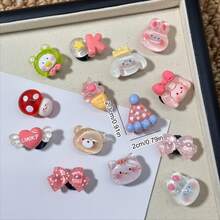 14 Stücke Cartoon Schuh Charms - Exquisit gefertigte transparente Harz Dekorationen für Clogs und Sandalen, DIY Accessoires für Frauen und Männer, perfekte Geburtstagsgeschenke