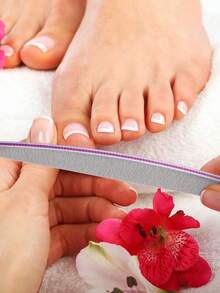 50pcs Nail Files, Double-Sided Nail Buffers, Professional Nail Care Tools For DIY Nail Shaping, Buffing, Polishing, Suitable For Women Fingernails And Toenails, Ideal For Home And Salon Use, Nail Art Supplies - Light Grey - View 4