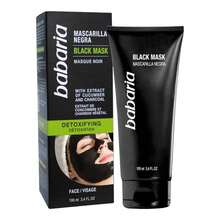 Babaria Mascarilla Negra Black Mask con Estracto de Pepino y Carbón Vegetal para una piel limpia, hidratada y limpia de impurezas  y detoxificada 100 ml  ✅ Entrega de 1-3 días - 100 ml - Ver 1