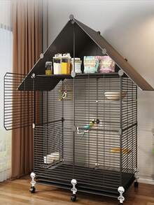 Large Bird Cage, Luxury Villa For Parrots, Macaws, Cockatoos, Finches, With Feeder And Perch