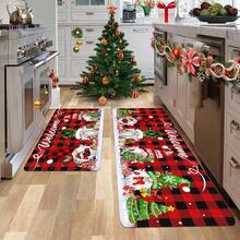 1/2/3 Pcs Thick 0.47 Inch/1.2 Cm Christmas Kitchen Mat, Gnome Doormat Set, 2 Pcs Red Buffalo Plaid Waterproof Anti-Slip Welcome Mat, Subtle Holiday Home Bathroom Decor (16x24 Inch, 16x47 Inch) - Multicolor - View 13