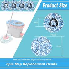 2 Pack Spin Mop Replacement Heads, Microfiber Refill Pads Compatible With 2-Tank RinseClean System, Triangle Mop Heads For Hard Floor Cleaning - 8 件裝 - 查看 3