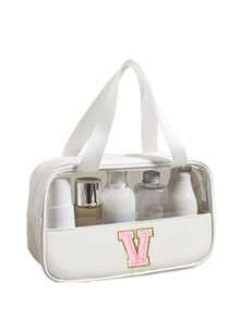 1 túi đựng đồ vệ sinh cá nhân đa năng bằng PVC, túi đựng mỹ phẩm PVC trong suốt, túi trang điểm dung tích lớn, túi trang điểm tự thiết kế chữ cái, túi đựng đồ du lịch chống thấm nước, túi đựng mỹ phẩm du lịch tối giản với nhãn dán chữ cái, thích hợp đựng mỹ phẩm, nước hoa, đi biển, trường học, phòng tắm, lễ hội, Ngày của Mẹ, Giáng sinh, món quà tuyệt vời cho mẹ, gia đình, bạn bè, túi đựng đồ vệ sinh cá nhân du lịch unisex, túi trang điểm phòng tắm. - Nhiều màu - Xem 36