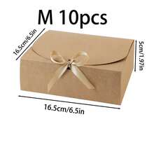 10pcs/5pcs/2pcs - White/Black/Pink/Brown Gift Box With Lid, Gift Box With Ribbon For Bridesmaid Proposal Box, Gift Box For Wedding, Birthday Gift, Shower Party And Other Parties, Valentine's Day Gifts, Valentine Day,Packaging, Birthday, DIY Making, Beauty Storage BOX