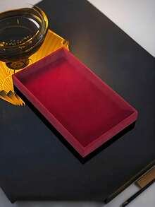 3个装方形亚克力牙签盒，透明收纳盒，小型首饰收纳盒，棉签盒，翻盖式棉签收纳盒，塑料盒，用于存放清洁棉签、牙签、牙线，适用于浴室、办公桌、梳妆台，便携式，房间装饰 - 酒紅色 - 查看 8