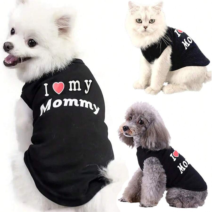 Chaleco con estampado de perro, camiseta para mascotas para perros pequeños/medianos, camiseta informal