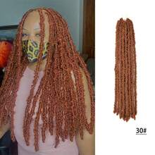 24inch Butterfly Locs Crochet Hair Dreadlocks Meche Faux Locks Crochet Hair Braids Extensions Soft Locks Curly Braid Hair Extension, 12 Strands Pre Looped Blonde Hair Extension Long Soft Locs Synthetic Crochet Hair For Women Daily, Party, Valentine's Day, Carnival Gifts - Multicolor - View 17