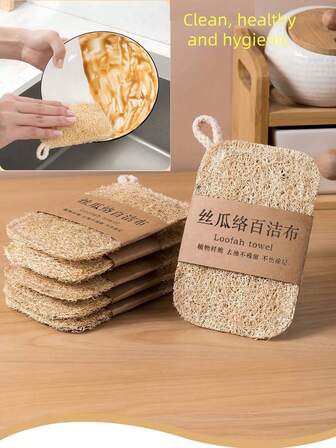 清洁，植物基厨房洗碗海绵，水槽清洁，瓷砖清洁，无痕清洁丝瓜络海绵，纯天然丝瓜络海绵，用于餐具，餐具海绵，厨房洗碗海绵，天然丝瓜络海绵