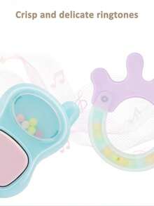 14件婴儿摇铃安抚玩具套装，含抓握、摇铃、牙胶感官玩具，易于抓握，适合新生儿，促进早期感官发育，带收纳盒，非常适合新生男婴女婴生日/节日礼物（包装盒、图案、配件、颜色随机）