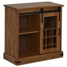 Sideboard HALDEN With Sliding Door 80x40x80 Cm Solid Wood - Brown - View 5