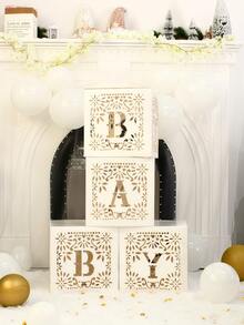 Boîte de ballons lettre BÉBÉ, décoration de baby shower, boîte de décoration pour révélation du sexe, boîte cadeau, accessoires de photographie, décoration d'arrière-plan, décoration d'anniversaire, décoration de mariage, décoration de maison, décoration de chambre, décoration de fête, accessoires de fête, décoration de baby shower, décoration familiale, cadeaux, cadeaux d'anniversaire