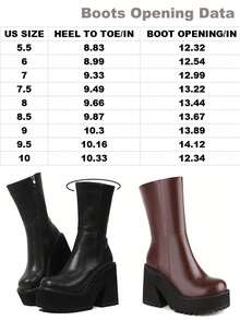 Women Combat Boots Platform Chunky High Heeled Zipper Ankle Design Brand Punk Gothic Motorcycle Shoes 2025 Winter Halloween Boots - 黑色 - 查看 5