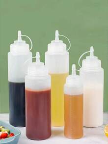 5 piezas/3 piezas/2 piezas/1 pieza Botella exprimible, Botella para condimentos del hogar, Botella para salsa, Botella para jugo, Botella exprimible, Botella de aceite de cocina, Botella rellenable, Botella de agua - Multicolor - Ver 4
