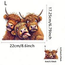 1 pieza/2 piezas/3 piezas Parche de plancha con diseño de vaca de las tierras altas Parche de transferencia de calor DIY Pegatina de transferencia de calor lavable Diseño de parche de transferencia de calor personalizado Decoración de primavera y verano para ropa - Multicolor - Ver 3