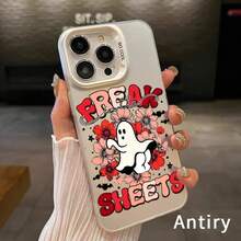 Custodia protettiva per iPhone 16 Pro Max, 16E, 15 Plus, 14, 13, 12, 11, XR, XS con design floreale fantasma divertente, resistente ai graffi, antiurto, perfetta per la borsa. Regalo perfetto per San Patrizio, custodia per cellulare.