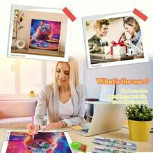 新款冬季雪景、雪山、松树图案 DIY 钻石画艺术套件、钻石画套装及配件、亚克力圆形钻石马赛克艺术、多种尺寸可选 [30x40cm/11.8x15.75in] [40x60cm/15.75x23.64in]，适合母亲节、父亲节、劳动节、圣诞节、万圣节、情人节、节日墙艺 [不含画框] - 彩色 - 查看 7