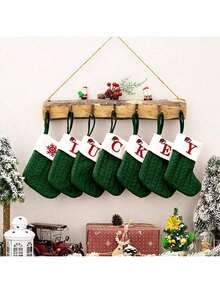 1pc Green Mini Christmas Stocking, Christmas Decoration For Party, Home, Room, Christmas Tree,Christmas - Green - View 5
