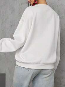 ChristmasWomen's Long-Sleeved California Sweatshirt With Mountain And Sun Print - Casual Sports Sweatshirt For Comfortable Works And Everyday Wear, Fall And Winter SweatshirtLoose And Comfortablewomen Winter Clothes - 白色 - 查看 4