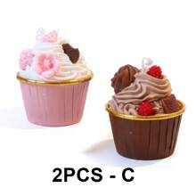 1/2/6 Nến thơm tráng miệng | Sáp đậu nành thủ công với lớp phủ chân thực | Quà tặng dễ thương cho phụ nữ, sinh nhật, đám cưới, trang trí nhà cửa - Nhiều màu - Xem 21