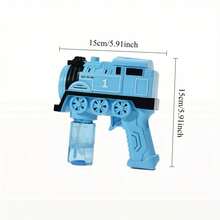 Kids Bubble Gun Train Bubble Machine, Suitable For Children, Automatic Bubble Machine, Comes With Empty Bottles, Children's Bubble Machine Gift, Suitable For Outdoor Game Toys For Boys And Girls Aged 3, 4, 5, 6, 7, And 8+(Battery And Liquid Not Included) - Blue - View 4