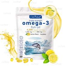 Gwynne Super Omega 3 Premium Limón Aceite De Pescado 4200mg,epa,dha Y Omega 3 Supplement,salud Del Corazón,salud Cerebral, Reducción Del Estrés,apoyo A La Salud Del Colesterol,120 Cápsulas - Otros - Ver 5