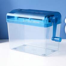1pcs Mini Hand-Crank Paper Shredder - Portable For Home, Office, And School Use, No Electricity Required, Anti-Slip Base, Compact Office Desktop Document Shredder, Ideal Birthday Gift - Blue - View 14