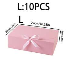 10pcs/5pcs/2pcs - White/Black/Pink/Brown Gift Box With Lid, Gift Box With Ribbon For Bridesmaid Proposal Box, Gift Box For Wedding, Birthday Gift, Shower Party And Other Parties, Valentine's Day Gifts, Valentine Day,Packaging, Birthday, DIY Making, Beauty Storage BOX