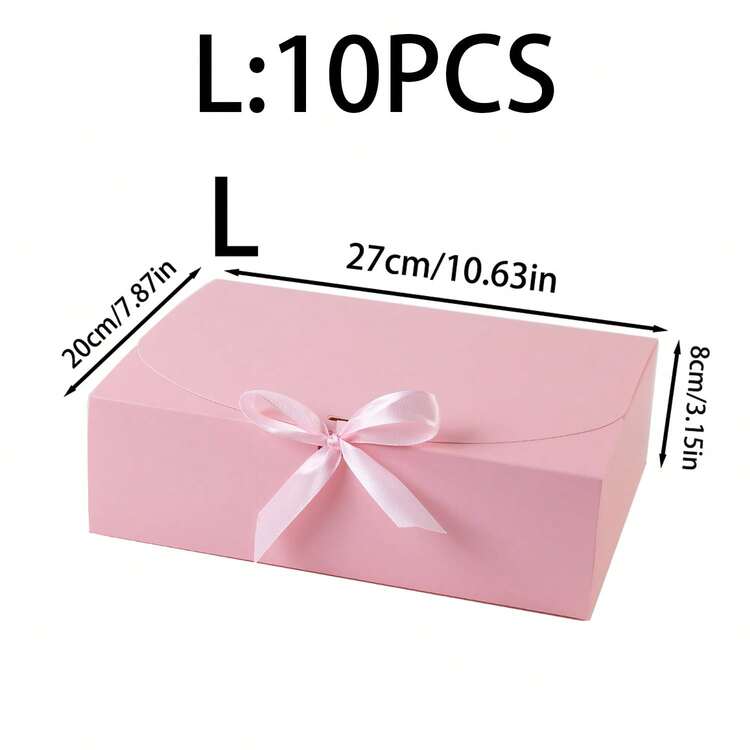10pcs/5pcs/2pcs - White/Black/Pink/Brown Gift Box With Lid, Gift Box With Ribbon For Bridesmaid Proposal Box, Gift Box For Wedding, Birthday Gift, Shower Party And Other Parties, Valentine's Day Gifts, Valentine Day,Packaging, Birthday, DIY Making, Beauty Storage BOX - Pink - View 13