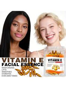 维生素E深层保湿胶囊精华，补水柔滑肌肤，蕴含植物角鲨烷、维生素C，深层补水亮肤精华（18粒/30粒/50粒/60粒/90粒） - 金色 - 查看 6