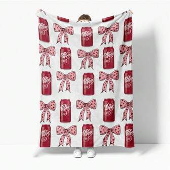 Dr. Pepper Soft Flannel Throw Blanket - Cozy And Warm For Sofa, Bed, Office And Travel - Perfect Christmas, Mother's Day And Holiday Party Gift