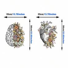 2入組大腦和心無框畫 - 黑色 - 查看 9