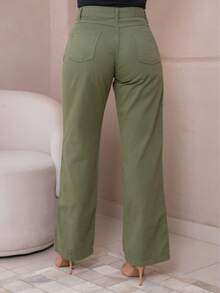 Wide Leg Women's Plain - Verde - Ver 2