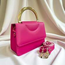 Sophisticated Wedding Mini Clutch Handbag And Crossbody Bag - 玫紅色 - 查看 3