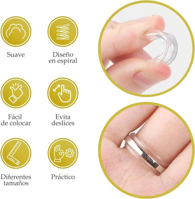 Ring Size Adjuster. Ring Size Reducer Accessory, Protector, Adjuster. 15-Piece Pack, Assorted Sizes. Silicone Ring Sizer Set. - 1 - 查看 3