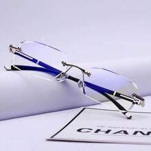 1 件 2024 新款时尚钻石边无框眼镜，中老年人防疲劳眼镜，四季皆宜