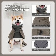 Warm Dog Coat,British Style Dog Jacket,Dog Winter Coat With High Collar,Windproof Dog Suit,Cozy Snow Jacket Vest For Small Medium Large Dogs