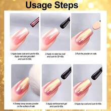 6色镀铬指甲粉，闪金闪银，打造超强金属效果，适用于指甲装饰。内含白色珍珠粉套装，适用于凝胶指甲油。美甲用品，美甲师必备，包含指甲粉、美甲配件、指甲亮粉、指甲装饰等。