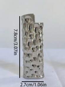 1 件复古风格金属锤纹陨石纹理 BIC J6 全尺寸打火机盒 - 耐用复古金属打火机套，防风简约复古坚固打火机盖，时尚打火机配件